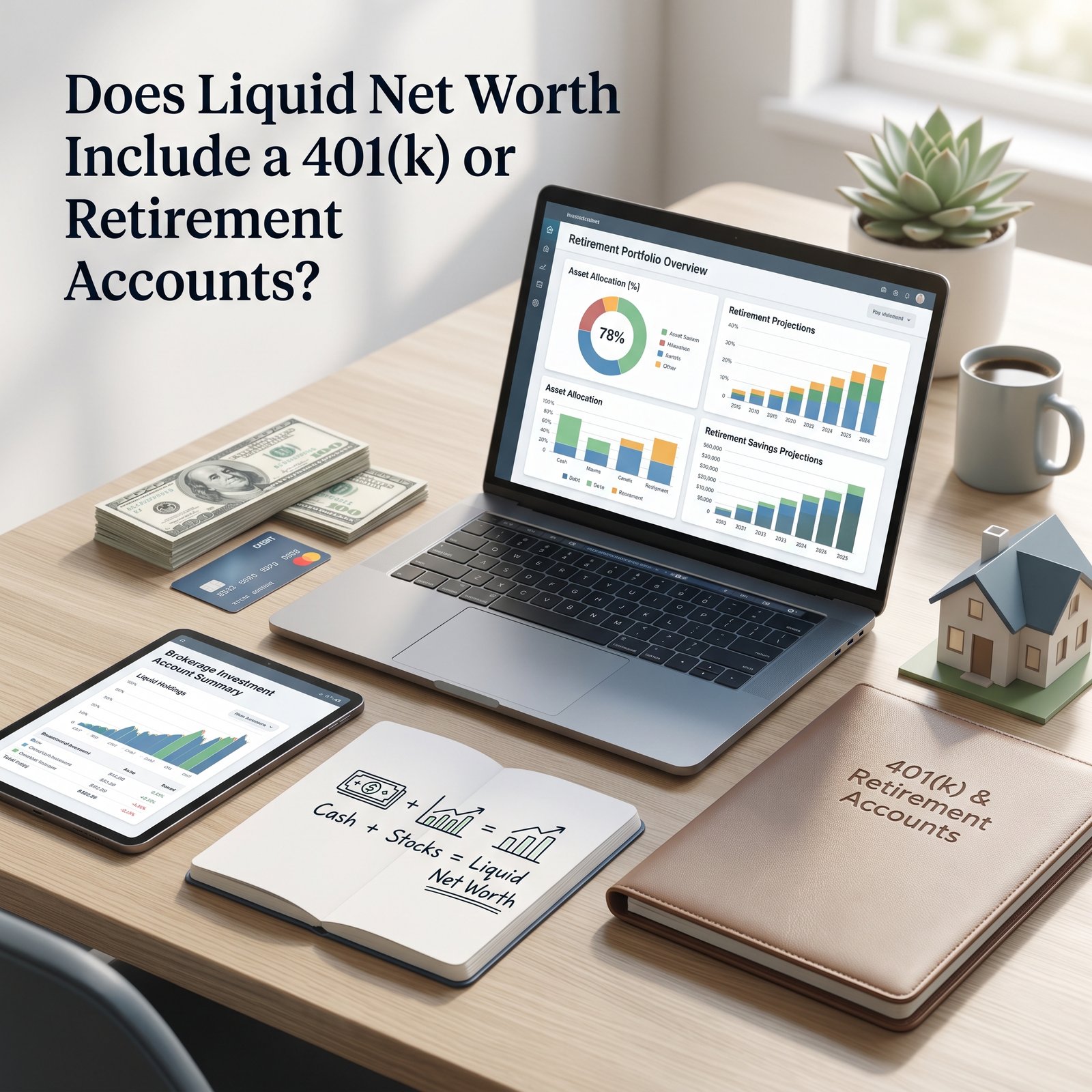 liquid net worth include 401k and retirement accounts